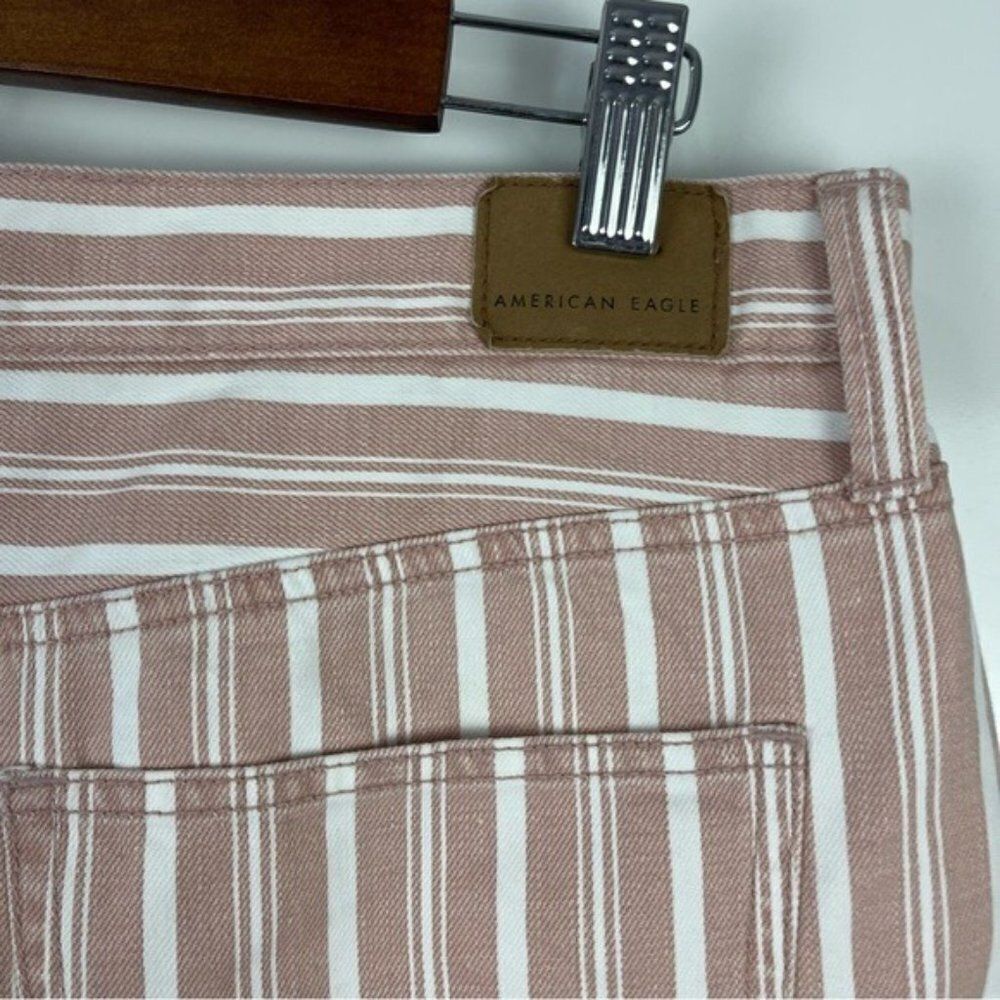 American Eagle Outfitters Striped Denim Mom Shorts Women's Size 12 Regular - Picture 6 of 8